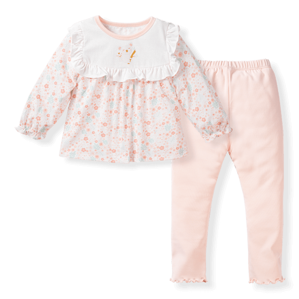 Bộ bé gái dài Gấu Koala Animo TQ523030 (6M-6Y,Trắng phối hoa)