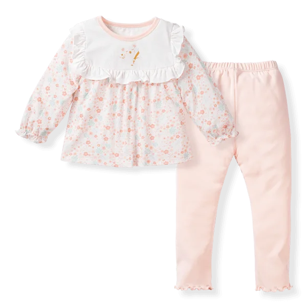 Bộ bé gái dài Gấu Koala Animo TQ523030 (6M-6Y,Trắng phối hoa)