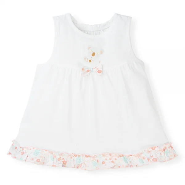 Bộ bé gái ngắn Gấu Koala Animo TQ523032 (6M-6Y,Trắng phối hoa)