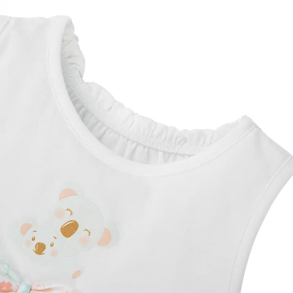 Bộ bé gái ngắn Gấu Koala Animo TQ523032 (6M-6Y,Trắng phối hoa)