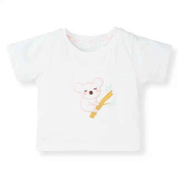 Bộ bé gái ngắn Gấu Koala Animo TQ523031 (6M-6Y,Trắng phối hoa)