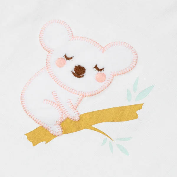 Bộ bé gái ngắn Gấu Koala Animo TQ523031 (6M-6Y,Trắng phối hoa)