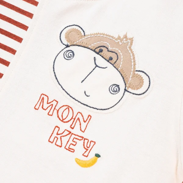 Bộ bé trai ngắn BST Khỉ Kháu Khỉnh Animo HN423019 (6M-6Y,Sọc Đỏ)