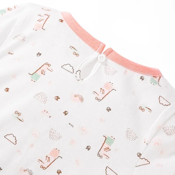 Bộ bé gái dài BST Sấu Dâu Tây Animo HS523022 (6M-6Y,Trắng họa tiết)