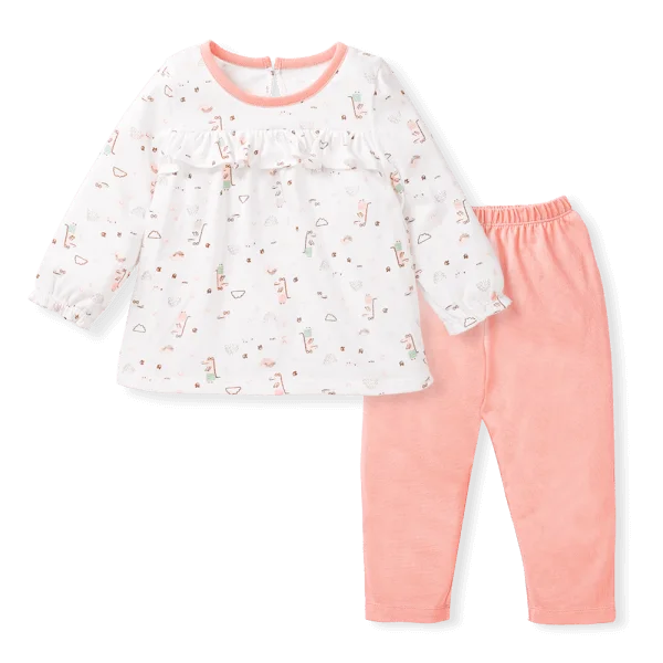 Bộ bé gái dài BST Sấu Dâu Tây Animo HS523022 (6M-6Y,Trắng họa tiết)