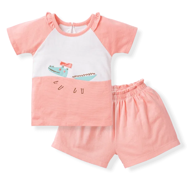 Bộ bé gái ngắn BST Sấu Dâu Tây Animo HS523024 (6M-6Y,Hồng)