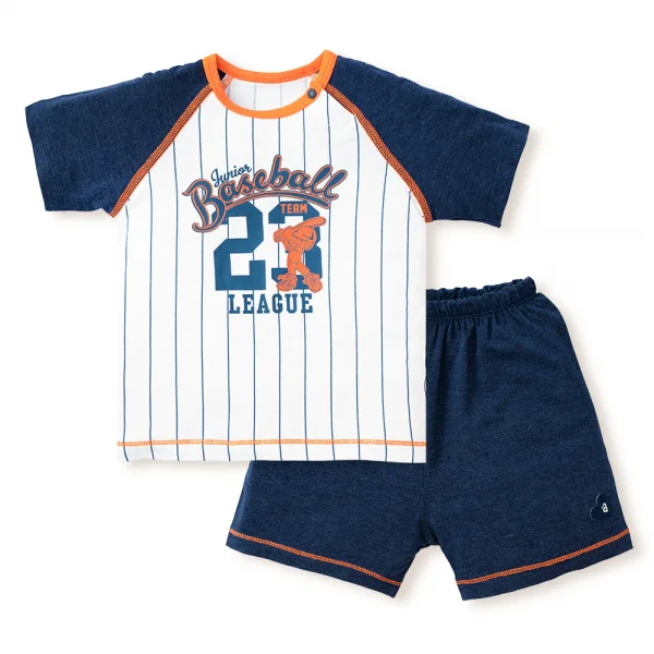 Bộ tính năng ngắn, vải sợi sồi BST Bóng chày Animo BMC123109 (3-24M,Xanh đen)