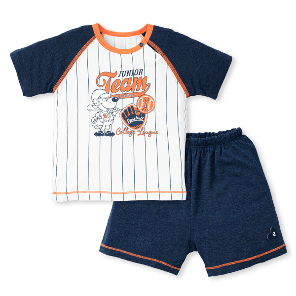 Bộ tính năng ngắn, vải sợi sồi BST Bóng chày Animo BMC123108 (3-24M,Xanh đen)