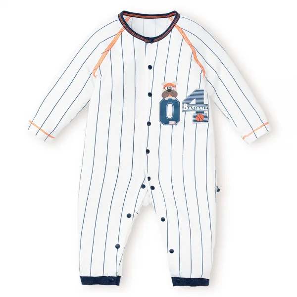 Bodysuit tính năng dài, vải sợi sồi BST Bóng chày Animo BMC123097 (0-12M,Xanh đen)