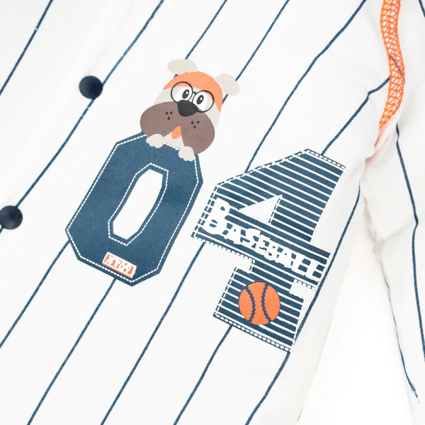 Bodysuit tính năng dài, vải sợi sồi BST Bóng chày Animo BMC123097 (0-12M,Xanh đen)