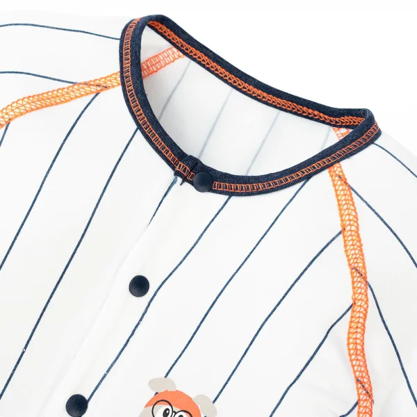 Bodysuit tính năng dài, vải sợi sồi BST Bóng chày Animo BMC123097 (0-12M,Xanh đen)