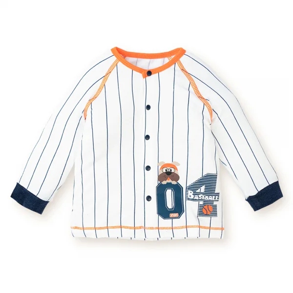 Bộ tính năng dài, vải sợi sồi BST Bóng chày Animo BMC123089 (0-24M,Xanh đen)