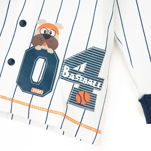 Bộ tính năng dài, vải sợi sồi BST Bóng chày Animo BMC123089 (0-24M,Xanh đen)