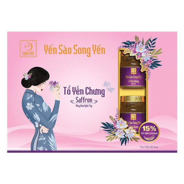 Nước yến Song Yến chưng saffron 15% lốc 5*70ml