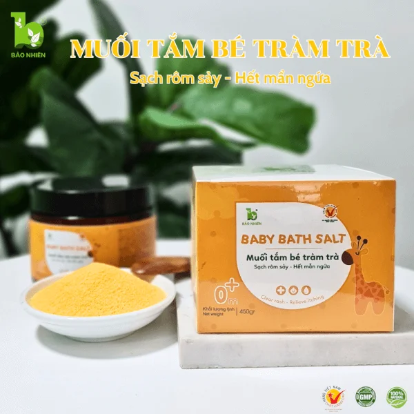 Muối tắm bé tràm trà trị rôm sảy & mẫn ngứa 450g