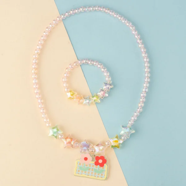 Set 2 vòng đeo cổ và vòng tay ngôi sao Animo A2306_MN013 (Hồng)