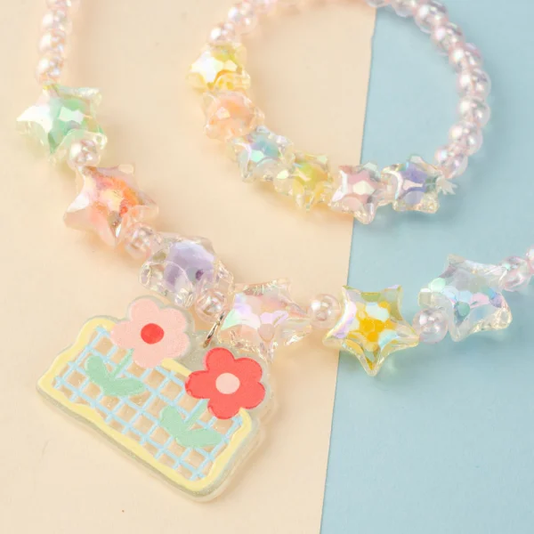 Set 2 vòng đeo cổ và vòng tay ngôi sao Animo A2306_MN013 (Hồng)