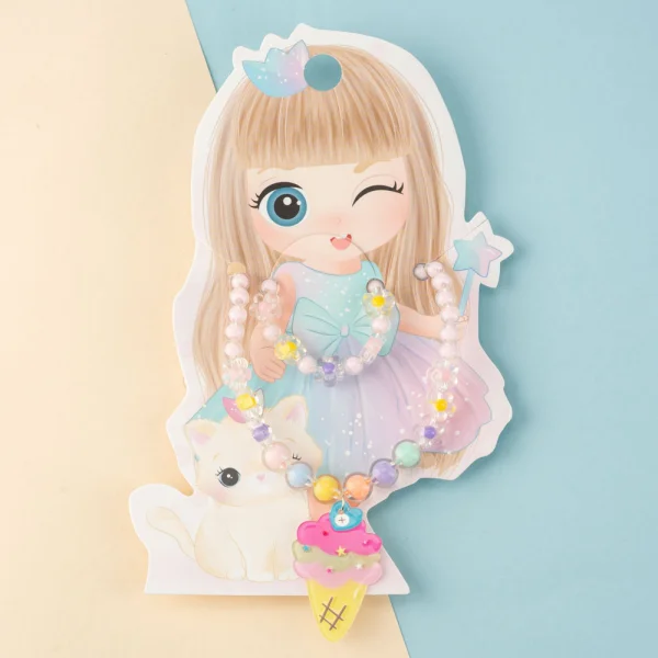 Set 2 món vòng cổ và vòng tay hình que kem Animo A2305_MN015 (Xanh)