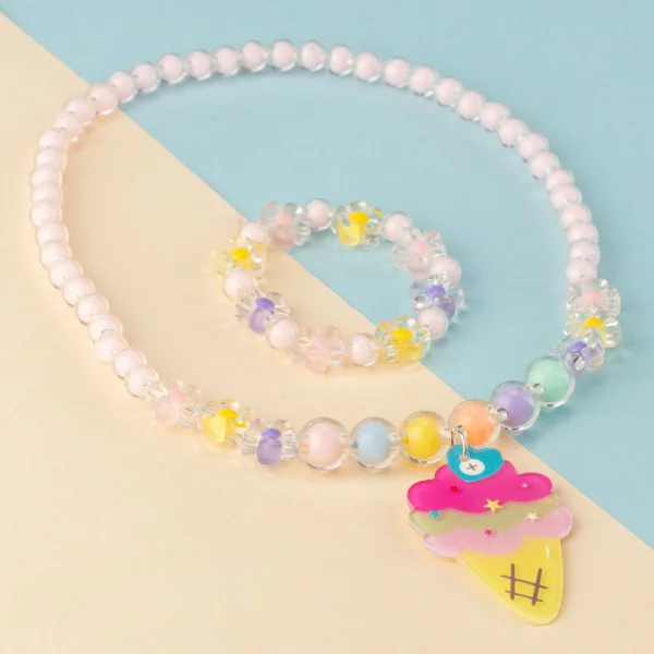 Set 2 món vòng cổ và vòng tay hình que kem Animo A2305_MN015 (Xanh)