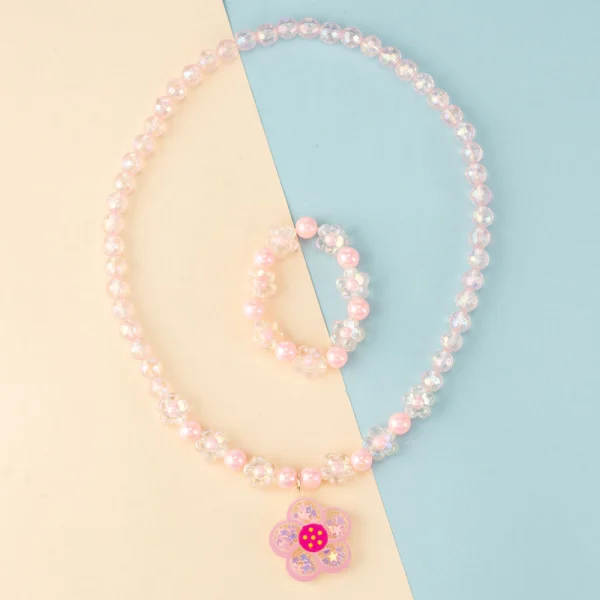 Set 2 món vòng cổ và vòng tay hình hoa Animo A2305_MN014 (Tím)