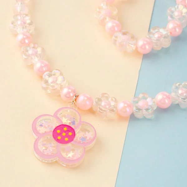 Set 2 món vòng cổ và vòng tay hình hoa Animo A2305_MN014 (Tím)