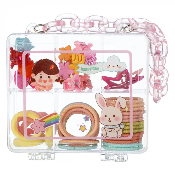 Combo 3 trong 1 túi xách và cột, kẹp tóc Animo A2305_MN006 (Hồng)