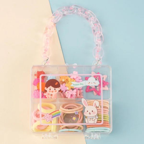 Combo 3 trong 1 túi xách và cột, kẹp tóc Animo A2305_MN006 (Hồng)