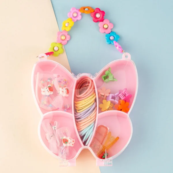 Combo 3 trong 1 túi xách và cột, kẹp tóc Animo A2305_MN003 (Hồng)