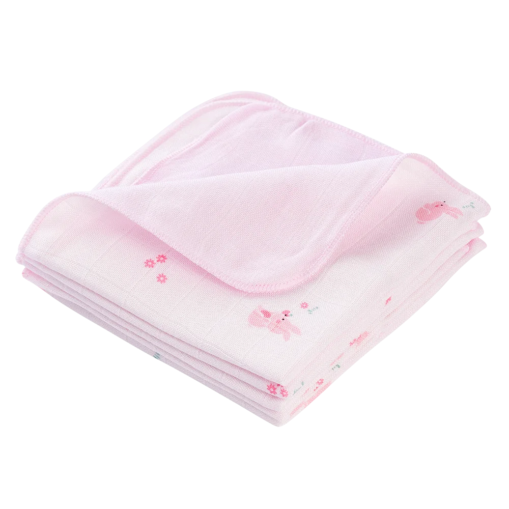 Khăn gạc sợi tre 4 lớp Animo T2304_NBA004 (25x25cm,5 cái) (giao màu ngẫu nhiên)