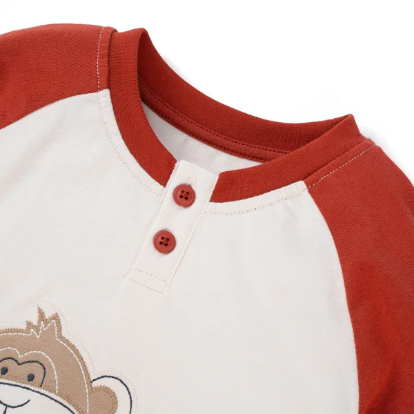 Bộ bé trai dài BST Khỉ Kháu Khỉnh Animo HN423022 (6M-6Y,Đỏ)