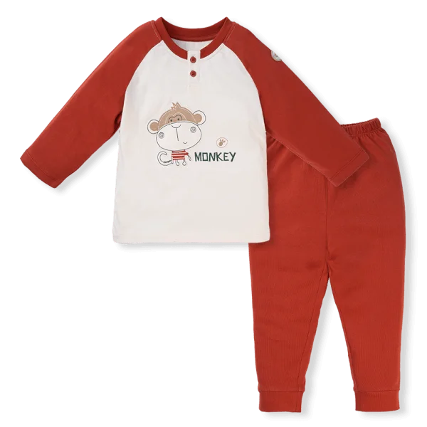 Bộ bé trai dài BST Khỉ Kháu Khỉnh Animo HN423022 (6M-6Y,Đỏ)