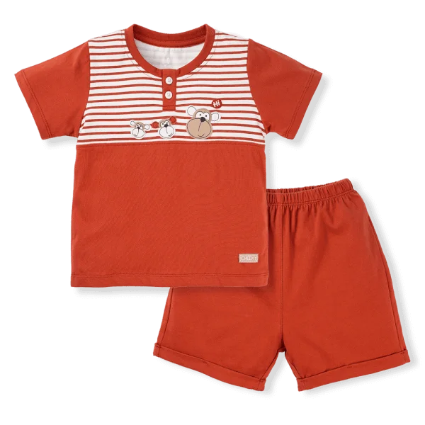 Bộ bé trai ngắn BST Khỉ Kháu Khỉnh Animo HN623018 (6M-6Y, Đỏ)