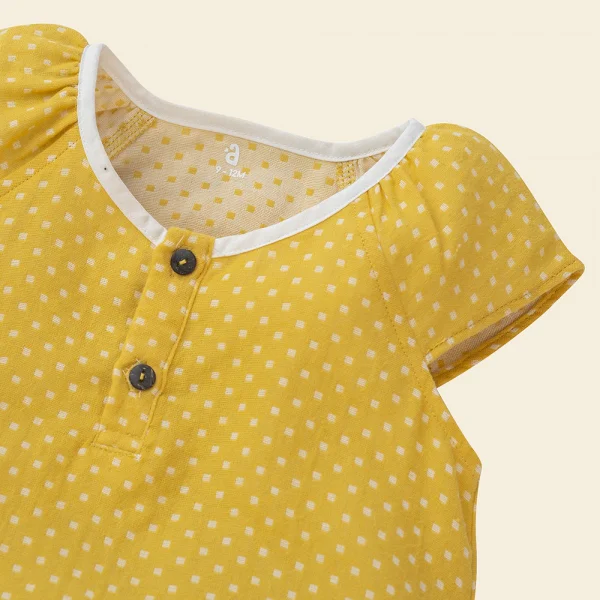 Bodysuit bé gái đùi Animo TX522020 (0-12M,Vàng)