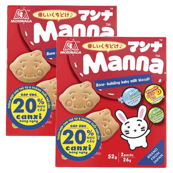 Combo 2 Bánh quy sữa Manna 52g