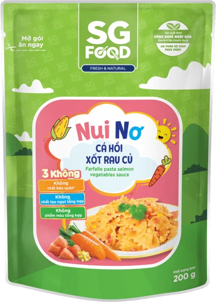 Nui nơ cá hồi xốt rau củ SG Food 200g