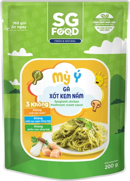 Mỳ Ý gà xốt kem nấm SG Food 200g