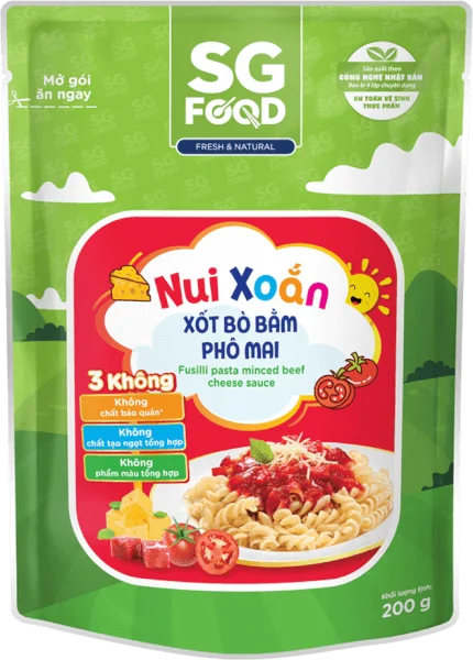 Nui xoắn xốt bò bằm phô mai SG Food 200g