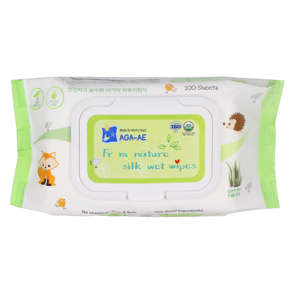 Thùng 20 gói Khăn ướt chiết xuất tự nhiên Aga-ae, 100 tờ