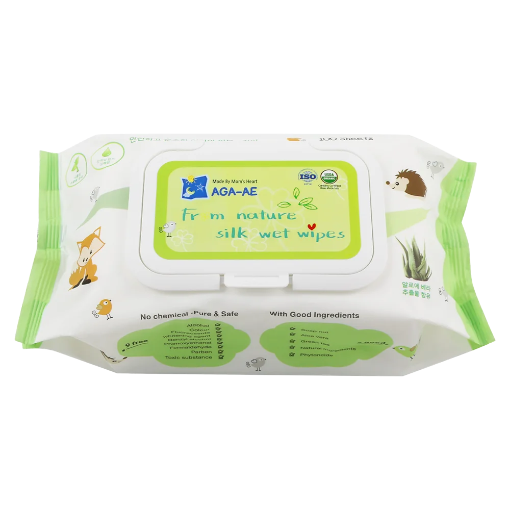 Thùng 20 gói Khăn ướt chiết xuất tự nhiên Aga-ae, 100 tờ