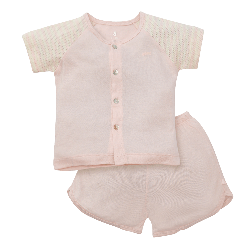 Bộ sơ sinh tính năng ngắn, vải lưới Animo I0322019 (9-12M,Cam)
