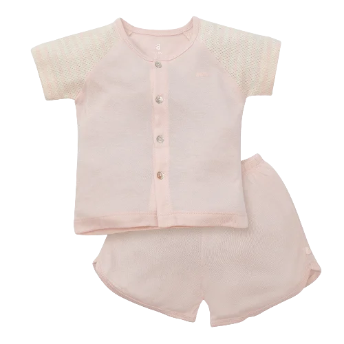 Bộ sơ sinh tính năng ngắn, vải lưới Animo I0322019 (3-6M,Cam)