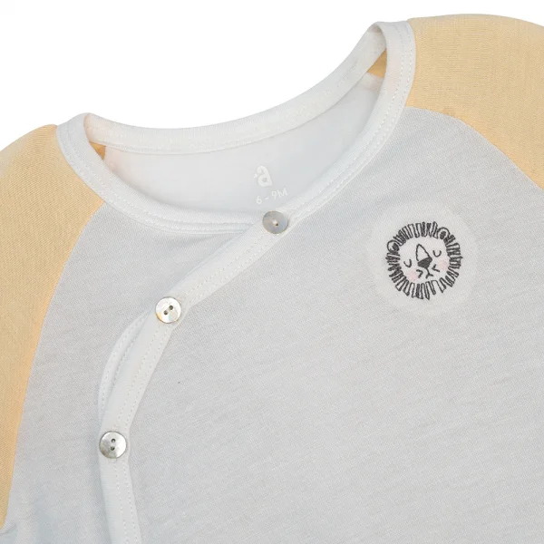 Bộ sơ sinh ngắn vải modal Animo I0122035 (0-24M,Vàng)