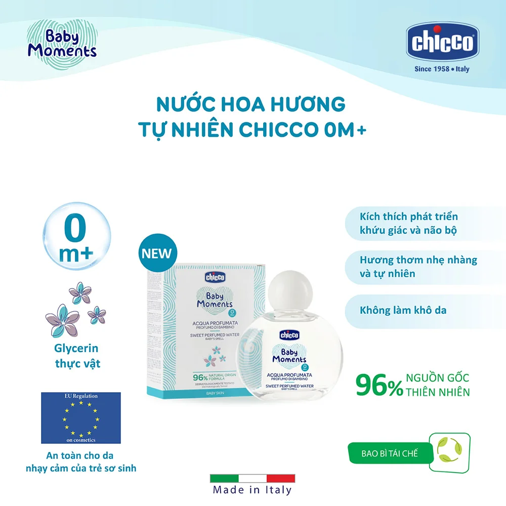 Nước hoa hương tự nhiên 0M+ Chicco 100ml
