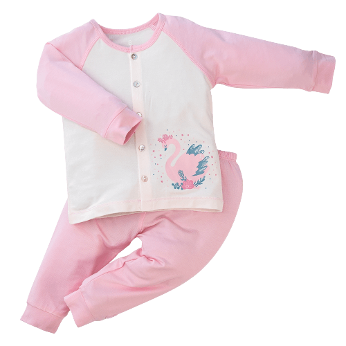 Bộ sơ sinh tính năng dài, vải modal BST Thiên Nga Animo BMC822076 (0-12M,Hồng)