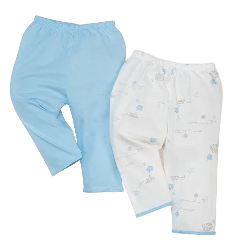Cặp quần sơ sinh dài Animo DT622013 (NB-12M,Xanh biển_Trắng)