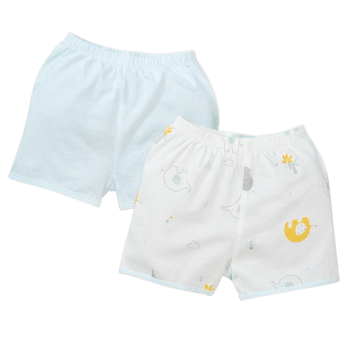 Cặp quần sơ sinh ngắn Animo DT622016 (NB-12M,Xanh ngọc_Trắng)