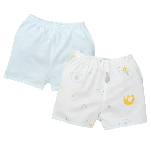 Cặp quần sơ sinh ngắn Animo DT622016 (NB-12M,Xanh ngọc_Trắng)