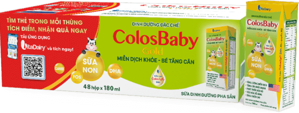 Thùng Sữa bột pha sẵn Colosbaby 180ml (lốc 4 hộp) - 12 lốc