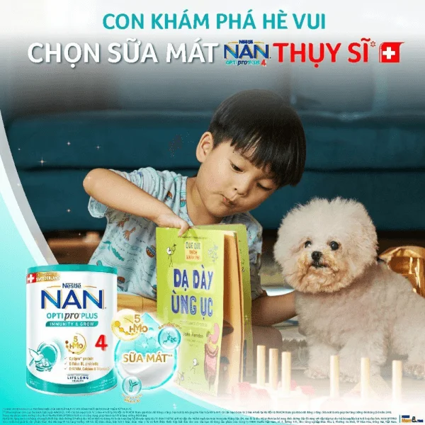 Sữa Nan Optipro PLUS 4 850g, với 5HMO, công thức từ Thụy Sĩ (2-6 tuổi)