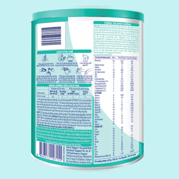 Sữa Nan Optipro PLUS 4 850g, với 5HMO, công thức từ Thụy Sĩ (2-6 tuổi)